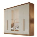 Ver imagem 1 de Guarda Roupa Casal Vertice New 6 Portas de Bater 6 Gavetas MDF com Espelho Cumaru-Fendi Móveis Novo