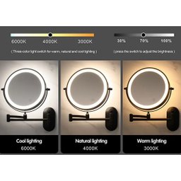 Espelhos Maquiagem 10x 1 com Led Articulado Luz Grande Rvnovidades Espelho Aumento Iluminado Articul - 5