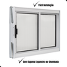 Vitro Janela de Correr 2 Folhas Banheiro Lavanderia em Alumínio Branco A40xl60 Policarbonato - 3