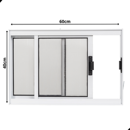 Vitro Janela de Correr 2 Folhas Banheiro Lavanderia em Alumínio Branco A40xl60 Policarbonato - 7