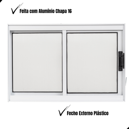 Vitro Janela de Correr 2 Folhas Banheiro Lavanderia em Alumínio Branco A40xl60 Policarbonato - 4