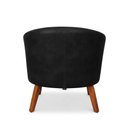 Ver imagem 7 de Poltrona Sala Decorativa Kit 2 Stella Pé Madeira Trapézio Castanho Sintético Pu Preto D03 - D’Rossi