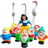 Kit Branca de Neve e o 7 Anões Com Trio de Garças em Cerâmica – Enfeite de Jardim - 1