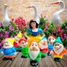Kit Branca de Neve e o 7 Anões Com Trio de Garças em Cerâmica – Enfeite de Jardim - 2