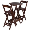 Ver imagem 2 de Jogo De Mesa Bistrô Dobravel C/2 Cadeiras Madeira Pinus Cor Imbuia Maplan