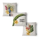 Ver imagem 1 de Kit 3 Capas de Almofada 43x43cm - Floral - Tecido Veludo 100% Poliéster