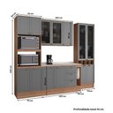 Ver imagem 4 de Cozinha Completa Milla Touch Pro 13 Portas 3 Gavetas MDF-MDP 280cm Nogal com Cinza Titânio