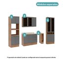 Ver imagem 6 de Cozinha Completa Milla Touch Pro 13 Portas 3 Gavetas MDF-MDP 280cm Nogal com Cinza Titânio