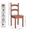 Ver imagem 4 de Mesa de Jantar 4 Lugares com 4 Cadeiras em Madeira Maciça Rústic Marrom
