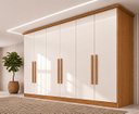 Ver imagem 1 de Guarda-Roupa 6 Portas 6 Gavetas Leblon Off White/Cinamomo