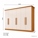 Ver imagem 3 de Guarda-Roupa 6 Portas 6 Gavetas Leblon Off White/Cinamomo