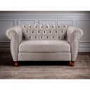 Ver imagem 5 de Sofá Nobreza 2 Lugares Fixo 153cm Caramelo Veludo Bella Decor