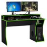 Mesa Gamer Ovni para Até 2 Monitores com 3 Nichos Preto/Verde - 3