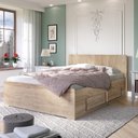 Ver imagem 1 de Cama Reta de Casal com 4 gavetas Ilan 1254 Castanho