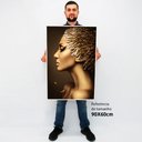 Ver imagem 2 de Quadro Decorativo Caixa Mulher Glamurosa Tacolado Moldura Caixa Alta 4,5cm Branca com Vidro 60 X 90c