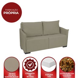 Sofá 2 Lugares Slim Pequeno 1,60 Mts Isa Casa Mobel:Cappuccino - 4