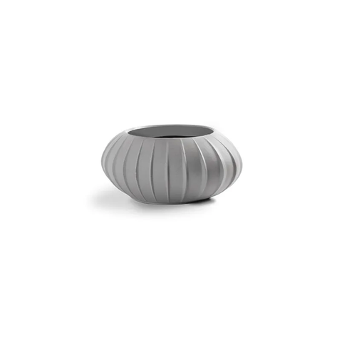 Vaso Oval Hanazaki 18 Cinza Claro