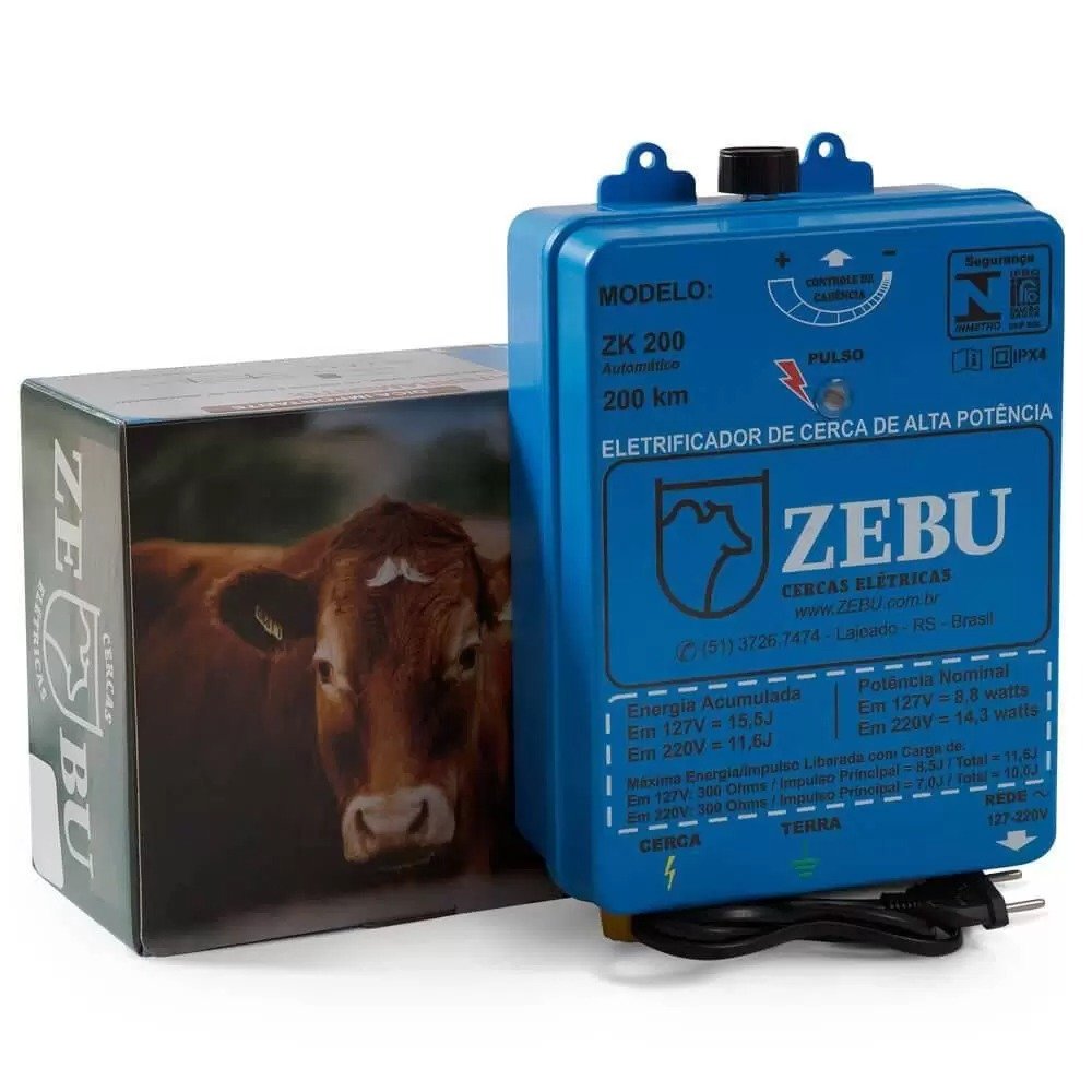 Eletrificador de Cerca Zebu Zk200 Aut 200km