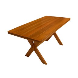 Conjunto Mesa 1,6m e 2 Bancos Com Encosto Madeira Maciça Eucalipto - 3