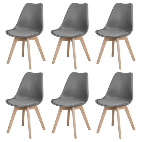 Kit 6 Cadeiras Polipropileno Saarinen Leda La Mobilia: Design Moderno para Sala de Jantar - Cinza