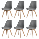 Ver imagem 1 de Kit 6 Cadeiras Polipropileno Saarinen Leda La Mobilia: Design Moderno para Sala de Jantar - Cinza