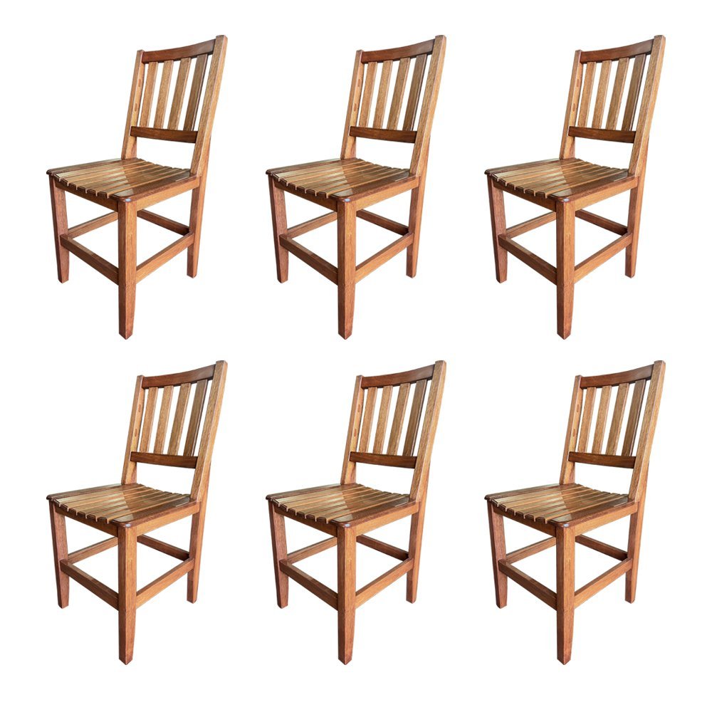Kit com 6 Cadeiras Madeira Maciça Confort para Restaurantes Malbec