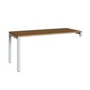 Ver imagem 5 de Mesa para Escritório com Balcão Lateral Porta e com Chave 3 Gavetas 160cm Executive Nogal e Branco m