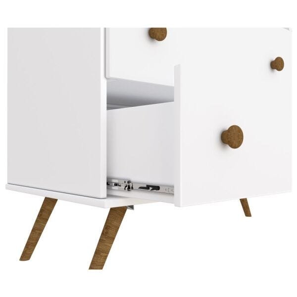 Cômoda Twister 3 Portas com Sapateira Tililin Móveis Neve/Imbuia Rustic CestaPlus - 4