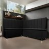 Conjunto Canto Alemão com Bau para Bar Lanchonete Liso Preto 125x160cm Sofa Store - 1