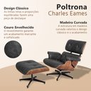 Ver imagem 3 de Poltrona Charles Eames com Puff Couro Envelhecido Linha Premium Design Atemporal Sala Luxo - Preto