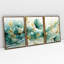 Ver imagem 1 de Kit Quadro Decorativo 3 Telas Canvas A Arte das Flores TaColado Moldura Flutuante 4,5cm Freijó 40 x