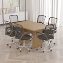 Ver imagem 4 de Mesa de Reunião para Escritório 136x90cm Me4191 Tecnomóbili