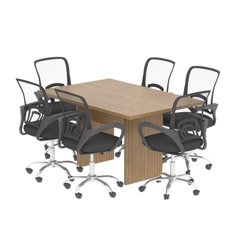 Mesa de Reunião para Escritório 136x90cm Me4191 Tecnomóbili