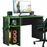 Mesa Gamer 2 Prateleiras Preto Fosco/verde 3875 - Qmovi - 3
