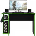 Ver imagem 2 de Mesa Gamer 2 Prateleiras Preto Fosco/verde 3875 - Qmovi