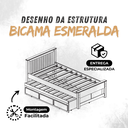 Ver mais imagens de Bicama 3 Gavetas Esmeralda Cor Mel + 2 Colchões Ortobom D28