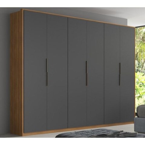 Guarda-Roupa Casal 6 Portas Atrice Amendola Grafito Demartez
