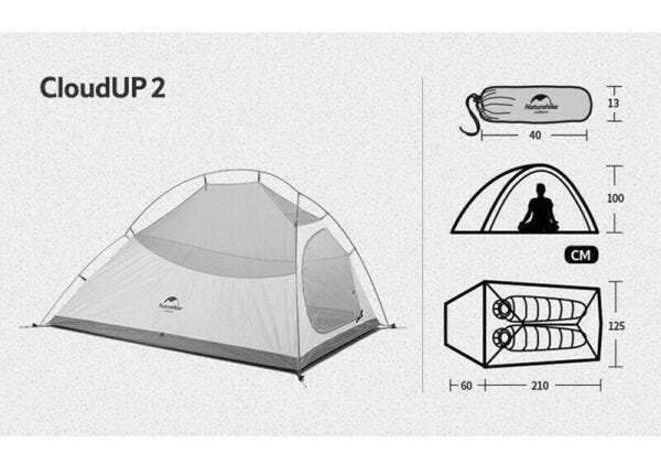 Barraca Ultralight Cloud Up 2 Pessoas Naturehike com Footprint - Verde - 8
