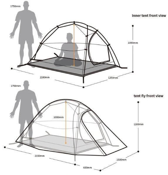 Barraca Ultralight Cloud Up 2 Pessoas Naturehike com Footprint - Verde - 6