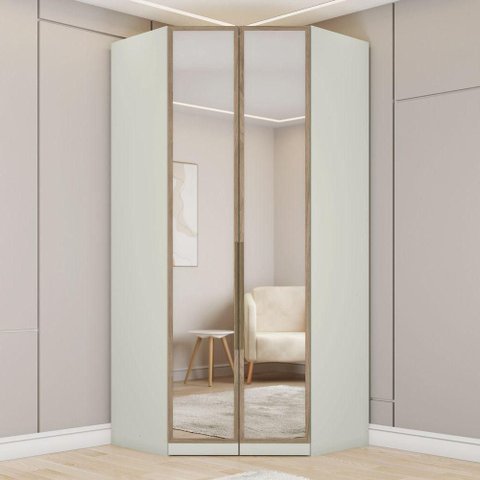 Canto Closet Bellagio 3 Gavetas 4 Prateleiras MDF-MDP 109,5cm Bege