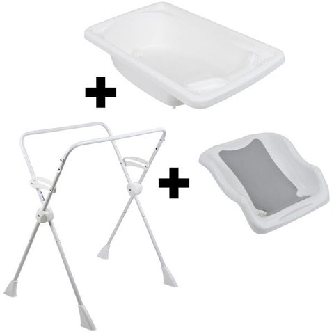 Kit Banho Bebê Burigotto Banheira Rigída + Suporte + Redutor