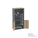Ver imagem 7 de Armário Misto para Escritório com Nicho e Portas com Chave 159,6cm P25 Branco/Grafito/Noce Marromle