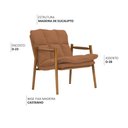 Ver imagem 3 de Poltrona Hermes Base Madeira Castanho Bouclé Terracota - Nexta Casa Casa