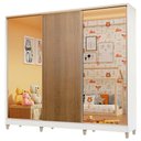 Ver imagem 2 de Guarda Roupa Infantil Madesa Logan 100% MDF 3 Portas de Correr com Espelhos com Pés Branco/Rustic Co