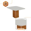 Ver imagem 4 de Mesa de Jantar Eloise 90cm Tampo Mdf e Vidro Canto Copo Moderna Mobília