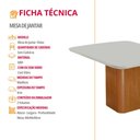 Ver imagem 5 de Mesa de Jantar Eloise 90cm Tampo Mdf e Vidro Canto Copo Moderna Mobília