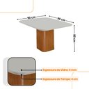 Ver imagem 3 de Mesa de Jantar Eloise 90cm Tampo Mdf e Vidro Canto Copo Moderna Mobília