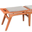 Ver imagem 5 de Banco Espaço Gourmet Pluna 130cm Madeira Maciça | Linho Cinza Claro - Sallar Home