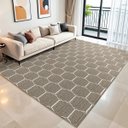 Ver imagem 2 de Tapete Sala Quarto Elegante Moderno 2,00m X 3,00m Decoração Antiderrapante Favo Marrom