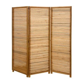Biombo Decorativo de Madeira 3 Folhas Ripado Sanfonado - Maju Madeiral - 5